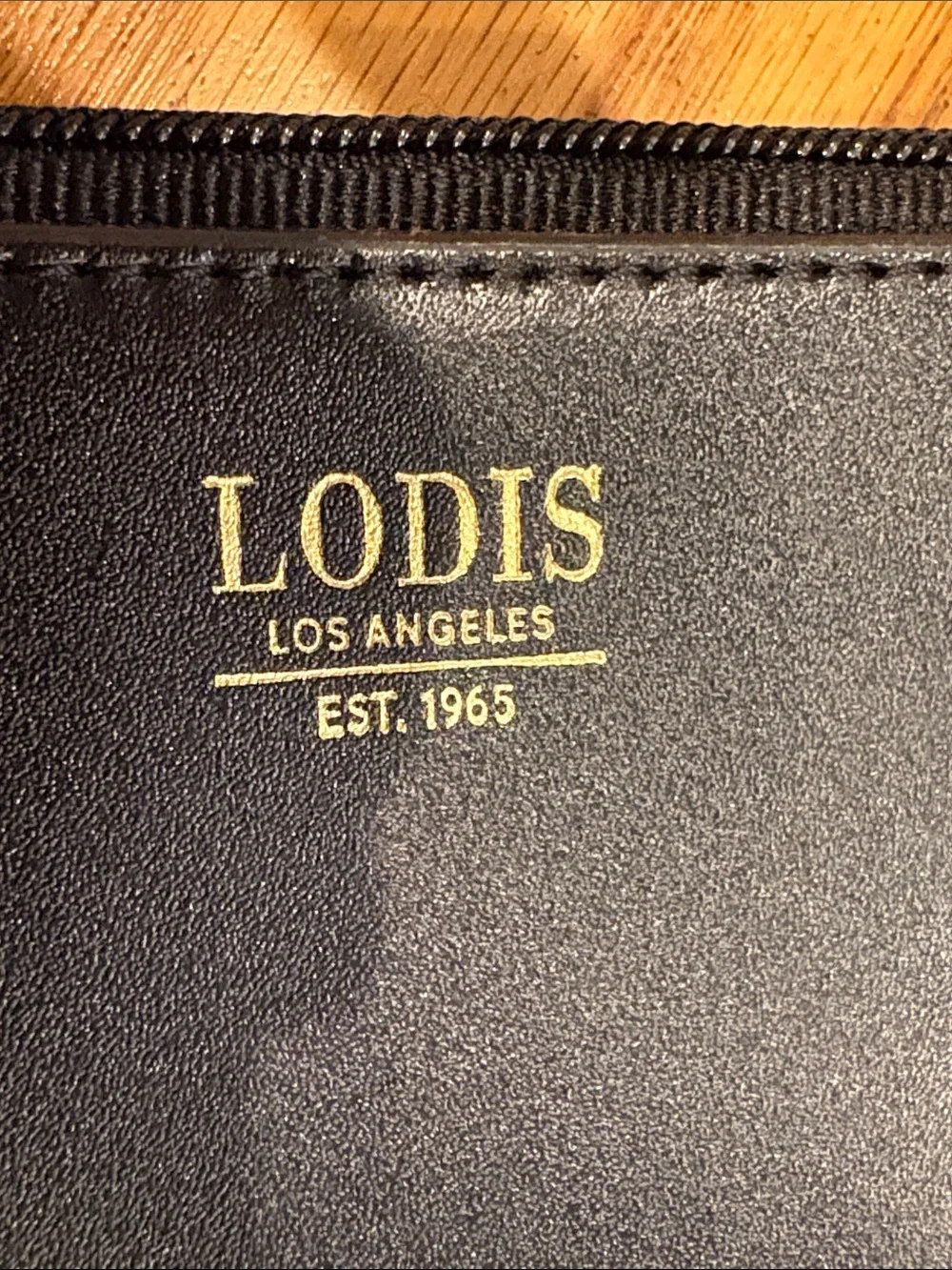 New Lodis Black & Brown Leather Wristlet Duo